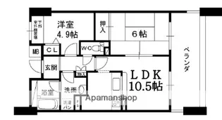 兵庫県西宮市樋之池町【マンション】の間取り