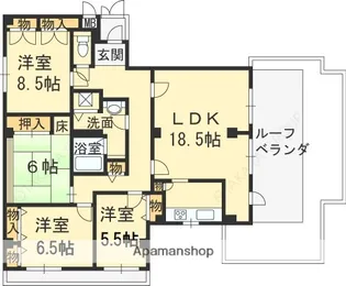 ヒルサイドテラス甲陽園【5階】の間取り