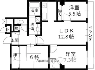 セントラルガーデンタワー【3階】の間取り