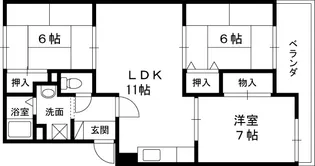 北仁川シティーハイツ【2階】の間取り
