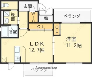 フルールプロシュ【201号室】の間取り