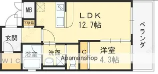兵庫県西宮市安井町【マンション】の間取り