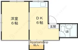 1DKの間取り画像
