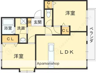 兵庫県西宮市門前町【アパート】の間取り