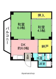 翠香園コーポ百合【303号室】の間取り