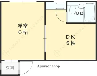 1DKの間取り画像