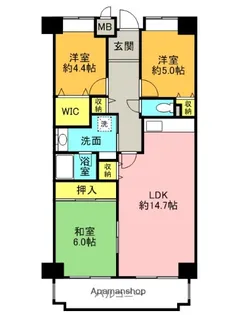 フレシア西宮【5階】の間取り