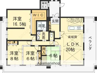 咲くらフルール【3階】の間取り