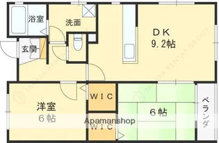 ソレアード甲東園【3階】の間取り