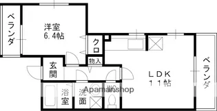 ジーナス甲子園口【203号室】の間取り