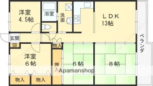 兵庫県西宮市松籟荘【マンション】の間取り