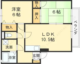 兵庫県西宮市上之町【アパート】の間取り