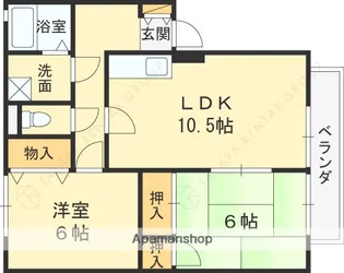 兵庫県西宮市上之町【アパート】の間取り