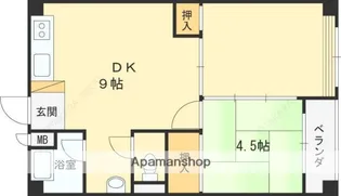 オーティーハイツ広田【4階】の間取り