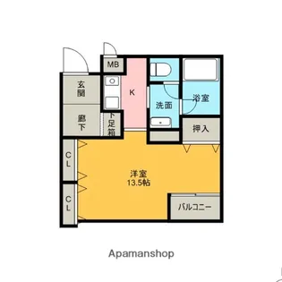 ルーア芦屋【209号室】の間取り