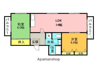 ジョイフルくずはⅡ【201号室】の間取り