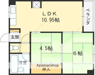 神園ニューハイム【102号室】の間取り