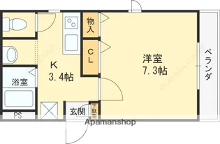 シャローム夙川【1階】の間取り
