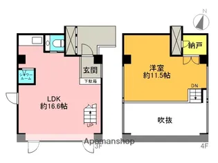 アルコーブ芦屋【304号室】の間取り