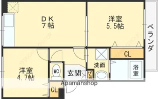 カトルセゾン【2階】の間取り