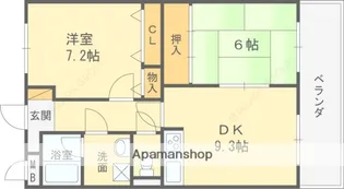 芦屋ライフ【104号室】の間取り