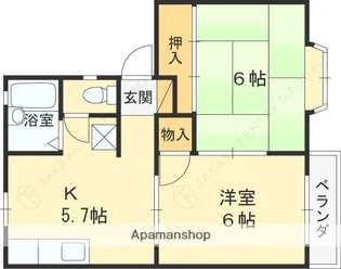 ラフォーレハタ【202号室】の間取り
