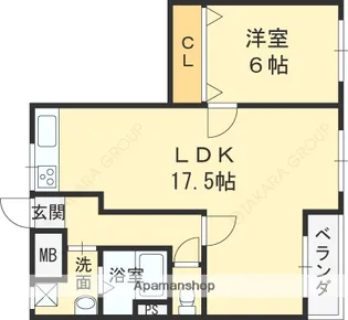 兵住グランドコート市役所前【4階】の間取り