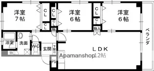 兵庫県芦屋市精道町【マンション】の間取り