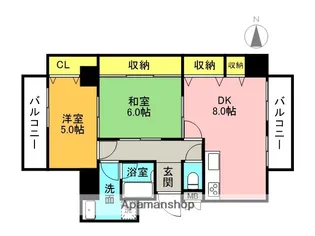 ナガイビルレジデンス芦屋西【205号室】の間取り