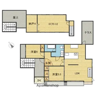 クオリア三正【401号室】の間取り