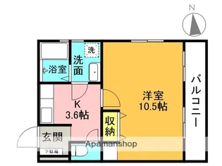 御影サンシャイン【4B号室】の間取り