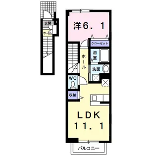 デフィ昆陽【2階】の間取り