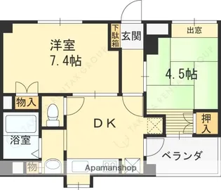 フロンテージ芦屋【203号室】の間取り