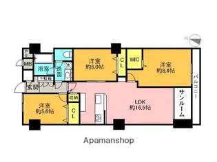 芦屋松浜ハイツ【2階】の間取り