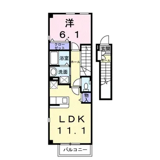 プラシードI【2階】の間取り
