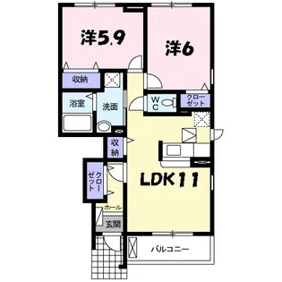 セプト・クルール【1階】の間取り