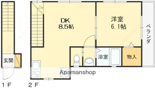 グレイスメゾン【201号室】の間取り