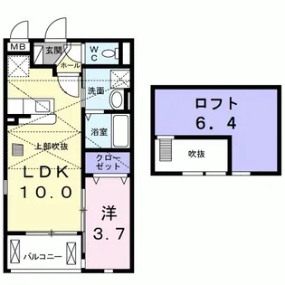 レジデンス サピー【2階】の間取り