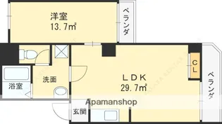 兵庫県尼崎市東園田町4丁目【マンション】の間取り