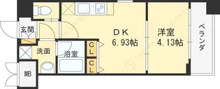 1DKの間取り画像