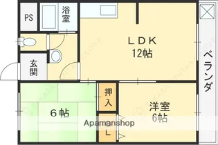 大阪府東大阪市布市町4丁目【マンション】の間取り