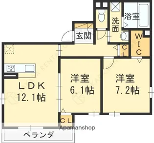 コルンコウロエン【302号室】の間取り