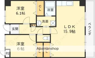 グリーンリッチ夙川Ⅱ【3階】の間取り
