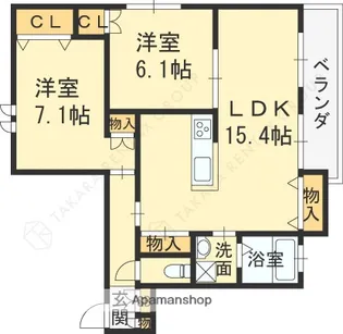 グランエイト甲子園戸崎【3階】の間取り