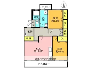 パンノアール【2階】の間取り