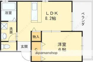 兵庫県宝塚市光明町【アパート】の間取り