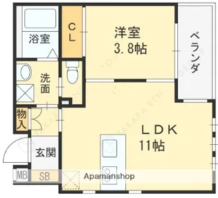 光Haus+【3階】の間取り