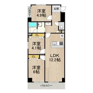 パークモダン伊丹【5階】の間取り