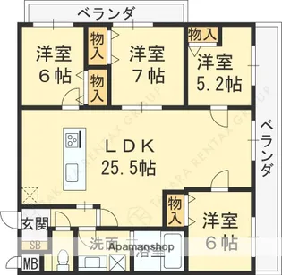MESSAGE苦楽園三番町【1階】の間取り