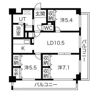 シャン・ド・フルール【3階】の間取り